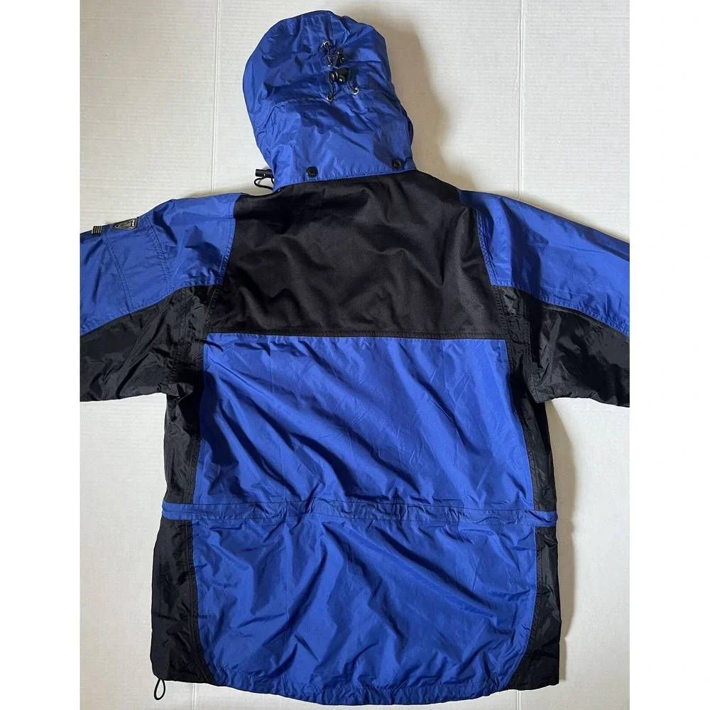 VINTAGE HODGMAN‎ - Men's VTG Dry Wear Blue Hooded Rain Jacket - Size Large